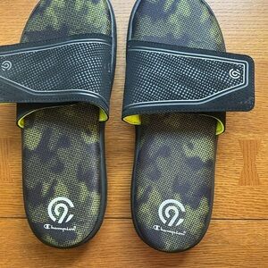 Champion Camo Black and Yellow Slides